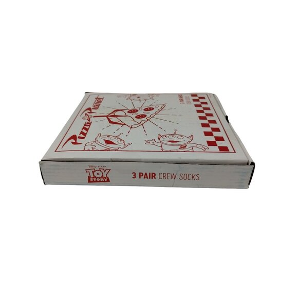 BioWorld Toy Story Pizza Planet 3 Pair Mens Crew Socks Size 10 - 13 Woody Buzz - Picture 4 of 5